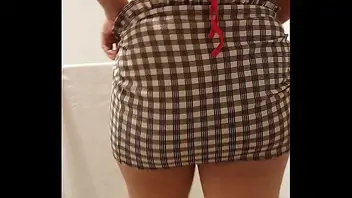 Sexy skirt facesitting