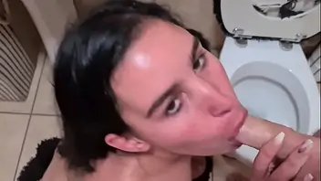 Girl gives rimjob sucks cock and gets a huge facial