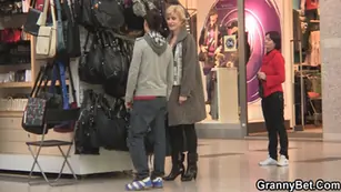 Skinny mature blonde picked up and fucked hard
