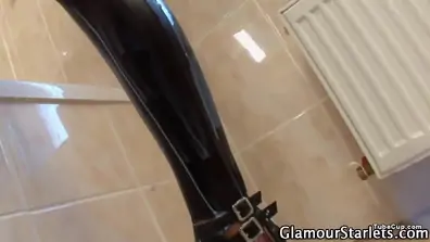 Leather clad ho milks rod