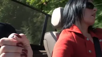 Driving handjob