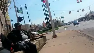 Insane retardly phat ass at bus stop