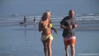 Blonde pornstar dayna vendetta blows guy she met on beach lethalhardcore