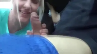 Driving blowjob cum in mouth