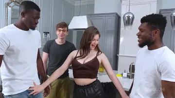 Busty yanik gets all holes destroyed cuckold watches