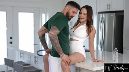 Playful busty brunette rissa may knows which balls to play with in foreplay m