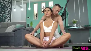 Sly leo ahsoka gets more than a post stretch workout from stepbrothers big dick