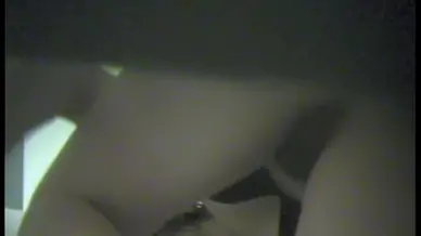 Fem in black bikini bends over showing changing room ass