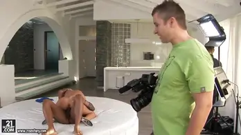 Group interracial sex with busty american pornstar debbie white