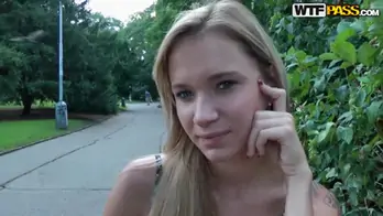 Arousing blonde amateur beatrice shows her body in public