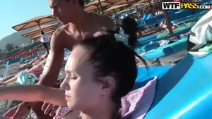 Cuddly chicks relaxing and fucking on a wild vacation