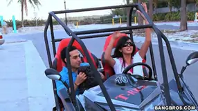 Curvy latina shy love has fun with young stud
