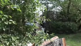 Old grandpa fucks young slut outdoor