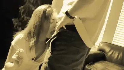 Sexy bombshell swallows a rigid jackhammer while having a c