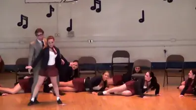 Hot teens 18 in tiny skirts show off their singing and dancing