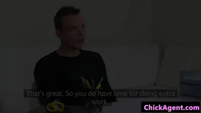 Smalltitted casting agent jizzed on box