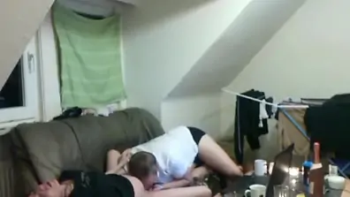 Horny amateur couple webcam sex scene