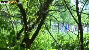 Hardcore pick up of teen 18 slut in the wild sunny forest