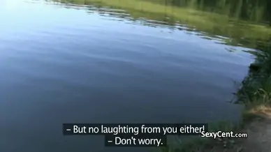 Lesbians flshing in public forest