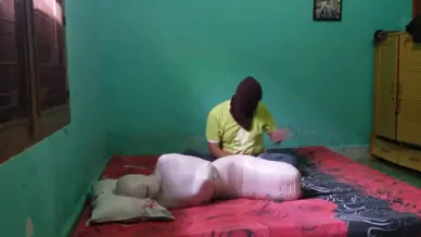 Mummified in hogtie position