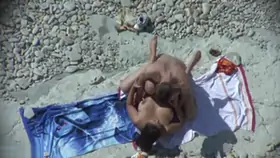 Beach deepthroat blowjob and fucking