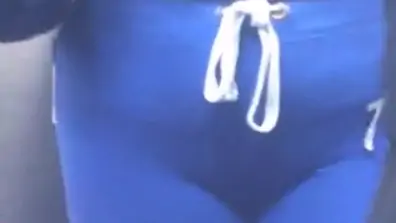 Latina milf cameltoe and a hole in blue sweats