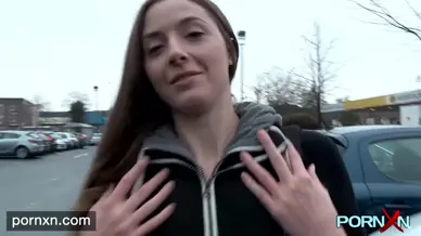 British skinny leyla flashing in london