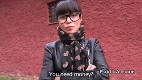 Beautiful czech babe bangs in public pov