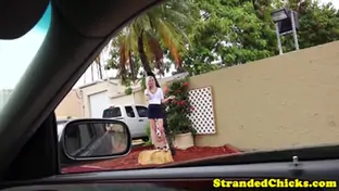Stranded amateur facialized after car bang