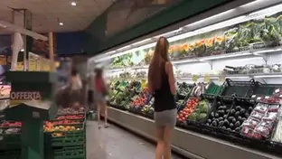 Blonde plays with a bottle