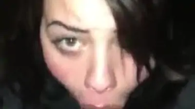 Slutty white girl sucks black dick