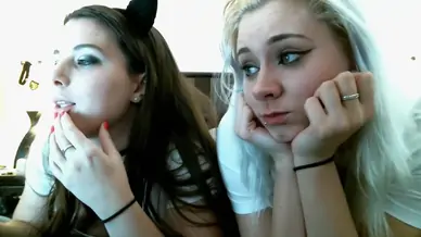 A sexy amateur teen 18 lesbian brunette is eating pussy