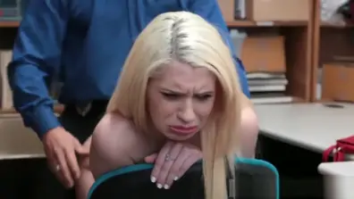 Police tape gagged and big tit girl attempted thieft