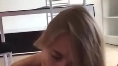 Hot blonde girl gives amazing blowjob and rides dick