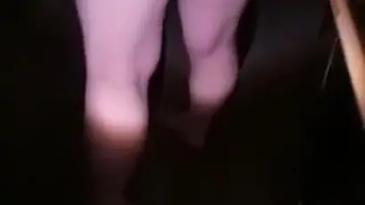 Blonde teen 18 stripping in the dark