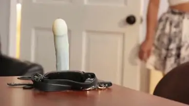 She see a strapon and want try it