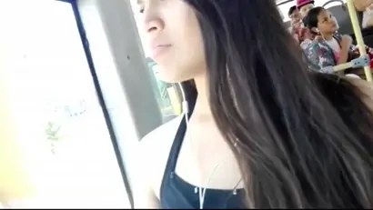 Home cute girl in the bus