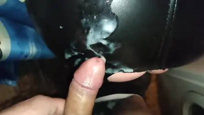 Of cum on horny mommys black leather pants