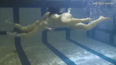 Teens and solo teen 18 babe swimming underwater in pool