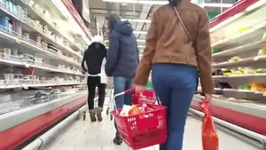 Nice brunette in tight jeans