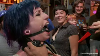 Tightly bound and gaged ass fucked in public publicdisgrace
