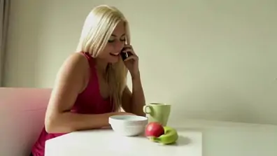 Slim brunette gets fucked in a threesome
