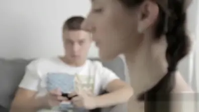 Slender teen 18 has her tight slit slammed