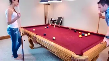 Honey pool table lost bet quickie huge facial