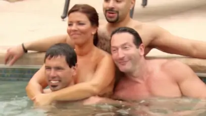 Trish engages in steamy foreplay during some