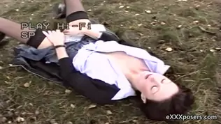 Woman is paid to masturbate outdoors