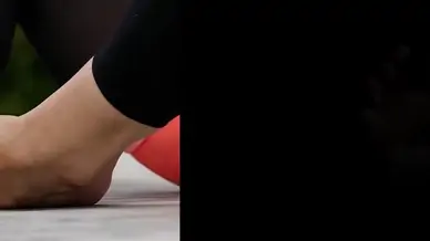 Feet entangled toes