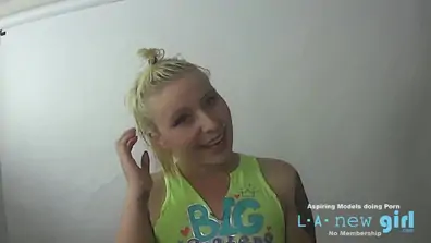 Cute blonde fucked in the ass at rehearsal casting audition