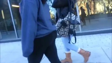 College cheekz 3 fat mixed ebony fat butt in tights