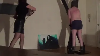 Miss sultrybelle whips a male sub with a single tail